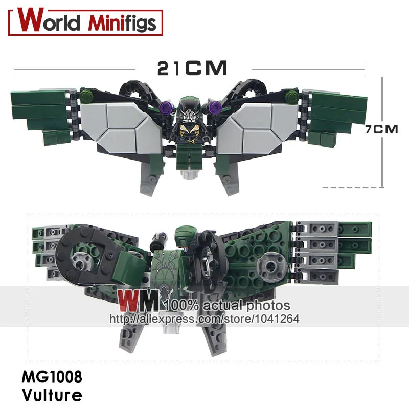 

Single Sale Super Heroes Spider-Man Villains Action Vulture Building Block Children Gift DIY Bricks Toys MG1008