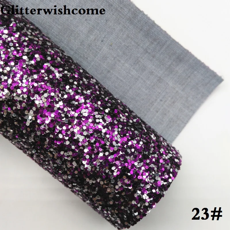 Glitterwishcome 30X134 см мини-рулон синтетическая кожа, массивная блестящая кожа ткань винил для луков, GM021 - Цвет: 23