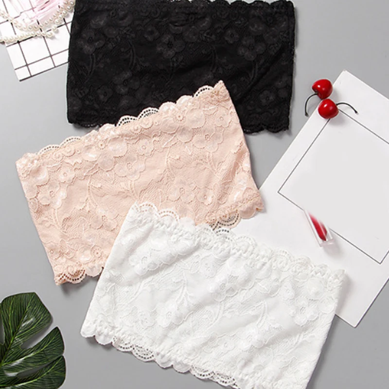 

Fashion Modal Soft 3 Colors Thin 1PC Comfortable Girls Lace Anti-emptied Chest Wrap High Quality 2018 Stretchy Tube Tops