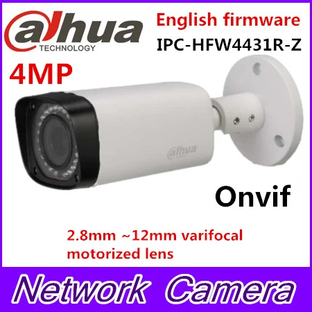  Dahua H2.65 IPC-HFW4431R-Z 2.8mm ~12mm varifocal motorized lens network camera 4MP IR 80M ip camera POE cctv camera 