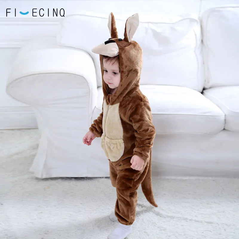

Brown Kangaroo Baby Costume Kigurumi Animal Cosplay Child Boy Girl Onesie Outfit fancy Funny Pajama Flannel Festival Clothing