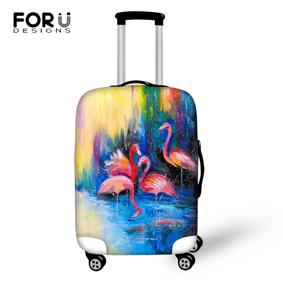 FORUDESIGNS Cartoon Luggage Cover Arts Sunset Flamingo Print Pattern Travel Accessories Only Cover Fashion Design Suitcase Cover FORUDESIGNS Cartoon Luggage Cover Arts Sunset Flamingo Print Pattern Travel Accessories Only Cover Fashion Design Suitcase Cover