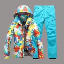 Gsou снег Для мужчин лыжный костюм зимняя куртка штаны Водонепроницаемый ветрозащитная спортивная одежда Лыжный спорт Сноуборд супер теплый мужской Термальность костюм