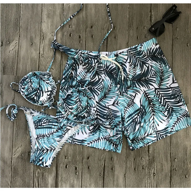 Bamboo Print Couple Swimwear_1
