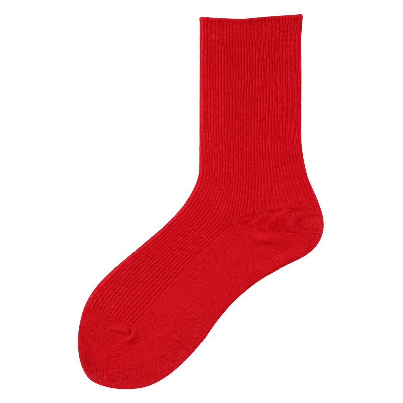 CHAOZHU/Новинка года; 21 цвет; сезон весна-осень; универсальные модные короткие свободные носки разных цветов; японские базовые хлопковые носки - Цвет: Красный