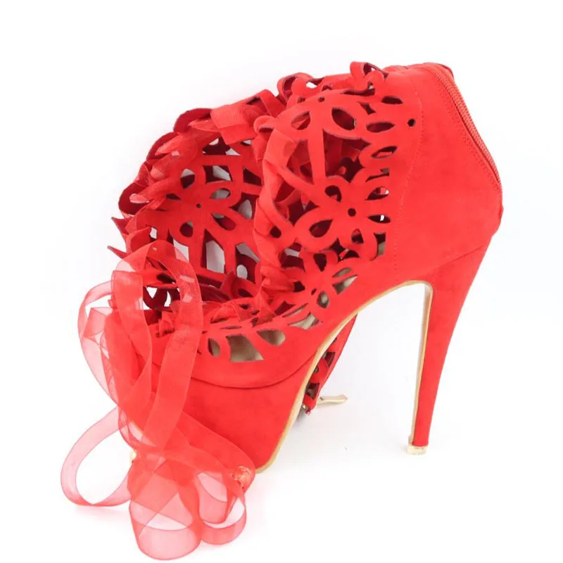 Cut Long Mode Talons Chaussures forme High Up Lace Bottes Du Pour Sexy red Plate Ouverts Parti Hauts Summer Stiletto Black Out Knee Femmes Orteil IwwFxRWSrq