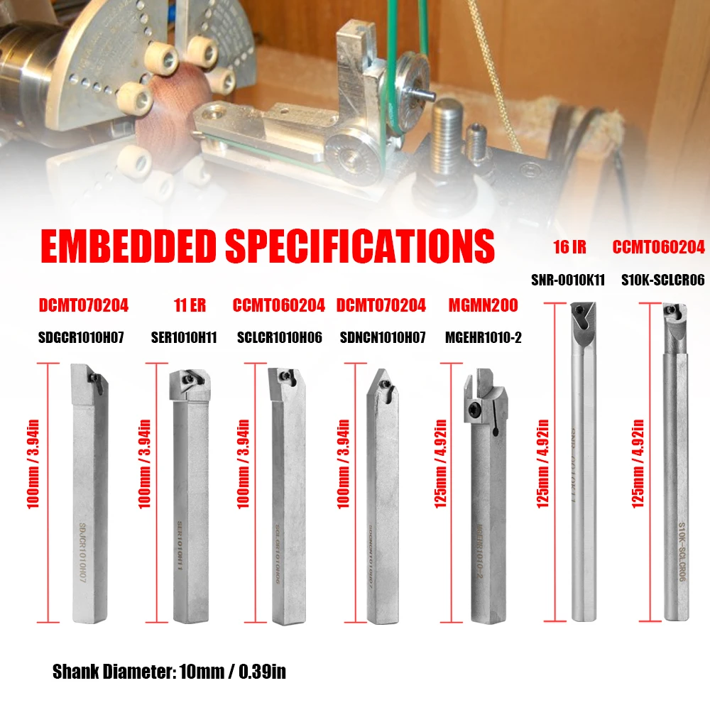 10 мм токарный станок расточной стержень Карбид вставной ключ хорошая прочность полуотделочный токарный инструмент держатель 21 шт