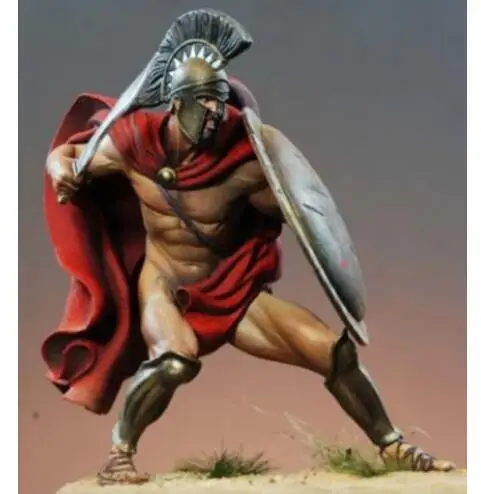 1/24 75 мм Spartan Hoplite King 75 мм Игрушечная модель из смолы миниатюрная фигурка из смолы Неокрашенная