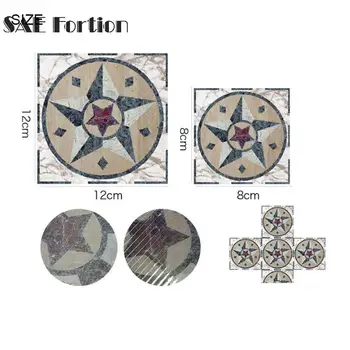 Retro Star Tiles Wall Stickers for Bathroom kitchen Tile Stickers Decor Adhesive Waterproof PVC Wall Stickers Kitchen Waist Line