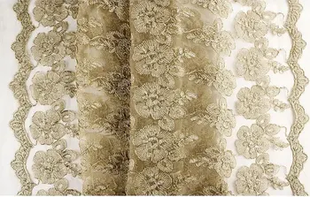 

gold cord lace fabric with floral, gold alencon lace fabric