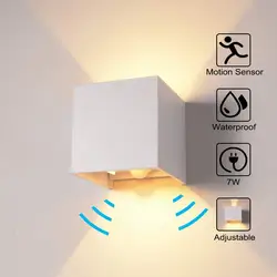 Современный минималистичный светодио дный водостойкий светодиодный затемняющий настенный свет детектор движения настенный свет 2018 Новое
