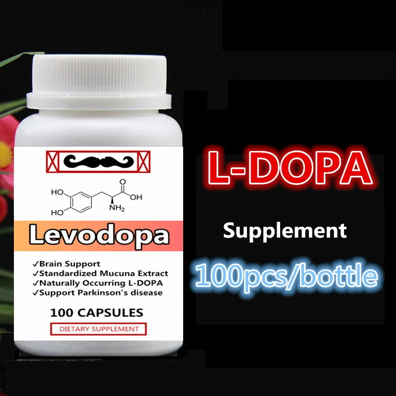 

L-DOPA,Levodopa,Brain Function Support,Helps Parkinson's Syndrome, Pure Mucuna Extract with Dopamine,LDOPA 100pcs/bottle