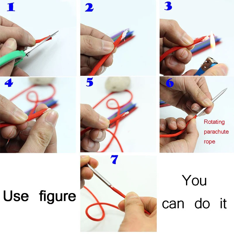 2 قطعة 550 Paracord سوار جلد النسيج الإبر الفولاذ المقاوم للصدأ ااا طول 7.8 سنتيمتر مناسبة للجلود الدانتيل المنسوجة خياطة