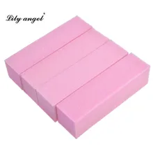 Lily angel 4pcs High Quality Pro Nail Buffer File Pink Sponge Sandpaper Emery Block Polishing Grinding Manicure Pedicure Sets