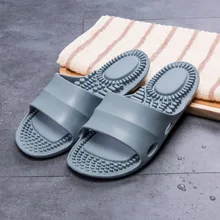 Нескользящие массажные тапочки с мягкой подошвой для ванной, мужские и женские домашние тапочки с толстой подошвой