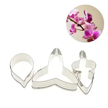 Бабочка, лепесток орхидеи резаки для цветов Набор украшения торта из нержавеющей стали помадка формы для выпечки инструменты 3 шт