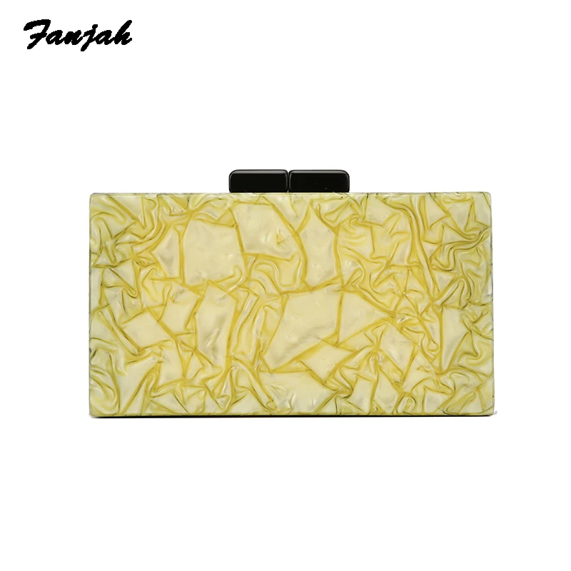 

Marble Yellow 2018 WomenLuxuryHandbagWomen Bags Design Acrylic Clutch Box Bags Purse Wallet Bolsos Muje Lady Acrylic Clutches