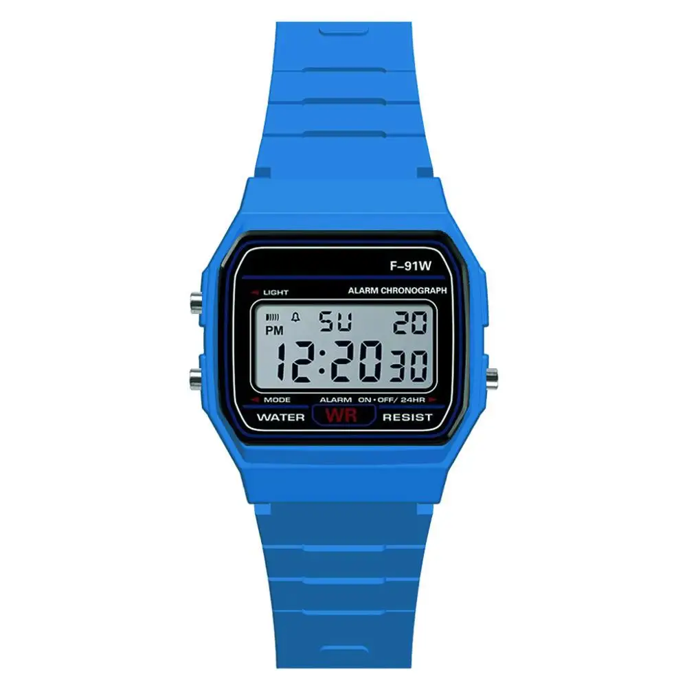 HONHX, модные часы, мужские повседневные часы, светодиодный, цифровые часы, мужские резиновые кварцевые спортивные водонепроницаемые наручные часы, Relogio Masculino 618 - Цвет: Light blue