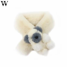 Аксессуары, шарфы, 1 шт., зимний теплый детский шарф из искусственного меха, однотонный шарф, шарф с медвежонком, унисекс, Nov22