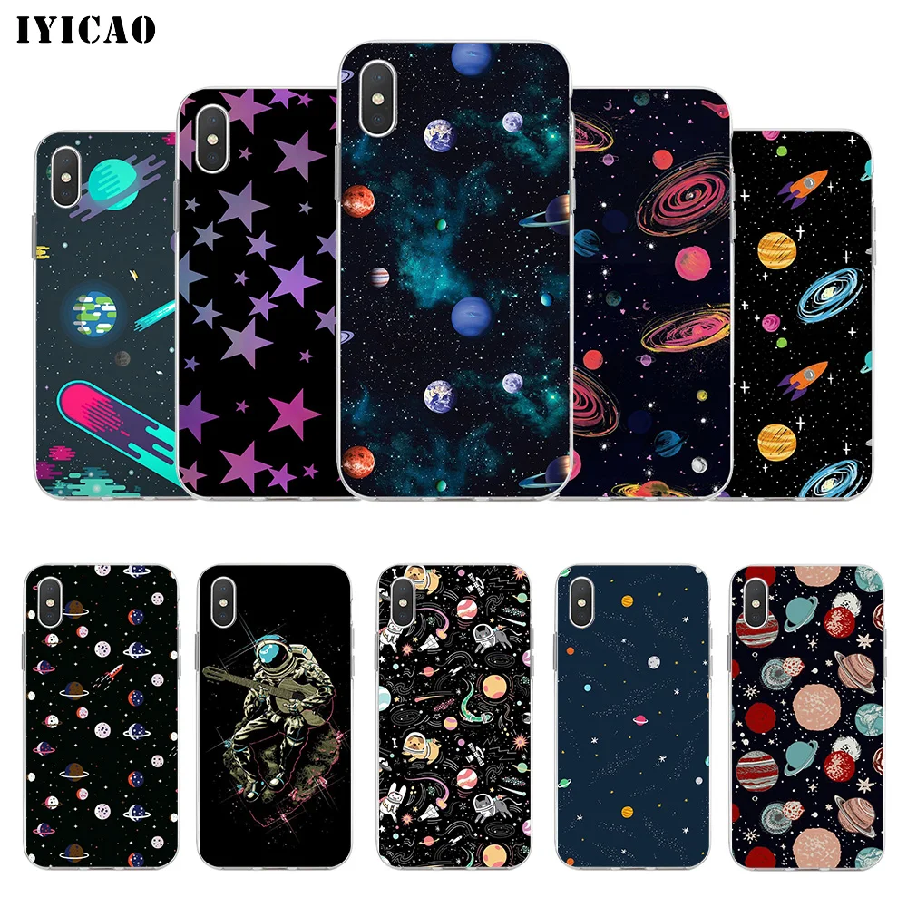 IYICAO niverse Planets Stars Мягкий силиконовый чехол для телефона iPhone X XR XS MAX 6 6s 7 8 Plus 5 5S SE TPU