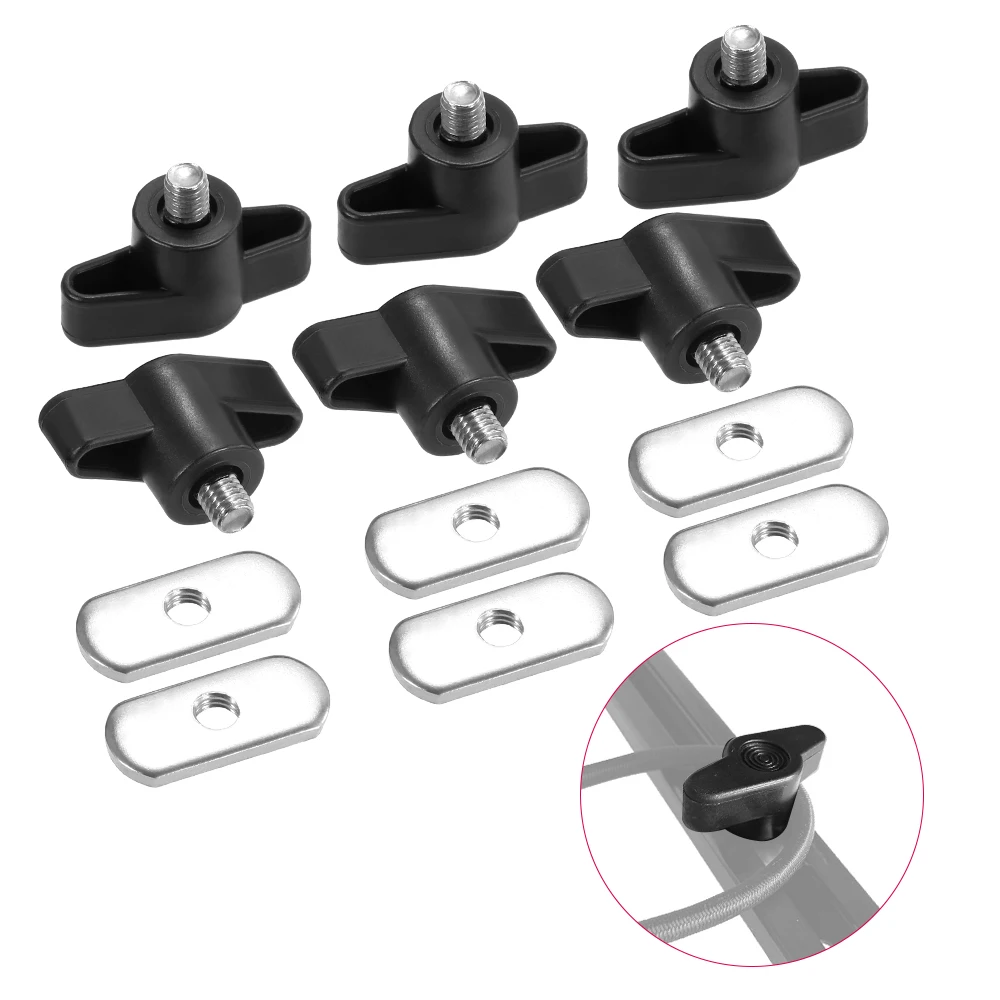 6 Sets Kayak Screws Nuts Hardware for Rail Canoe Kayak Track Mounting