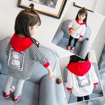 

2020 kids clothes children shirt New Spring Autumn Item Girl Boy Long Sleeve Stripe Hooded Shirt Two Colors