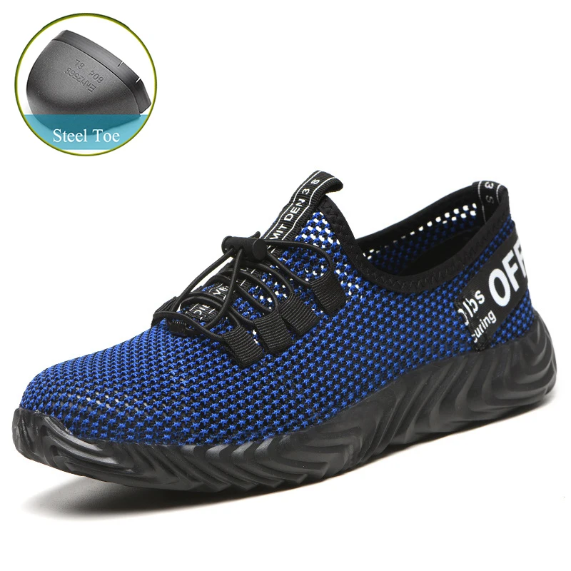 

Men And Women Steel Toe Safety Boots Male Summer Breathable Lightweight Anti-Smashing Puncture Proof Construction Work Shoes