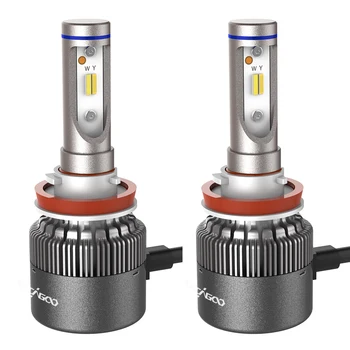 

CACAGOO 2 Pack H7 /H8 / H9 / H11 Car LED Headlight Bulbs Conversion Kits 12 CSP Chips 60W 7600LM 3000K Yellow / 6500K White