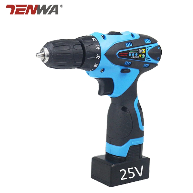 

Tenwa 25V Cordless Electric Drill Multifunctional Lithium Battery Two Speed Rechargeable Electric Screwdriver Screwdriver Tool