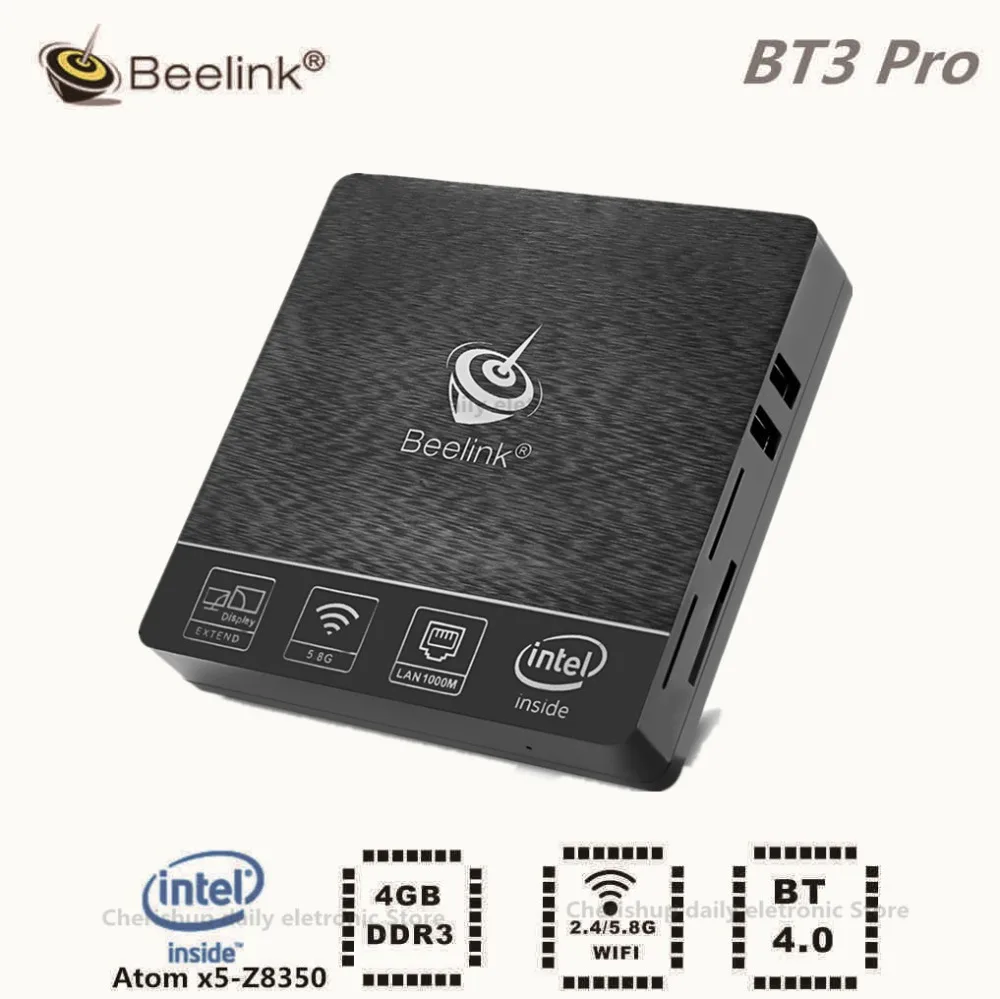 

Beelink BT3 Pro Mini PC 2.4/5.8GHz WiFi Bluetooth 4.0 Max 4GB RAM+64GB ROM Wins 10 Intel Atom X5-Z8350 64Bit PK Beelink AP42