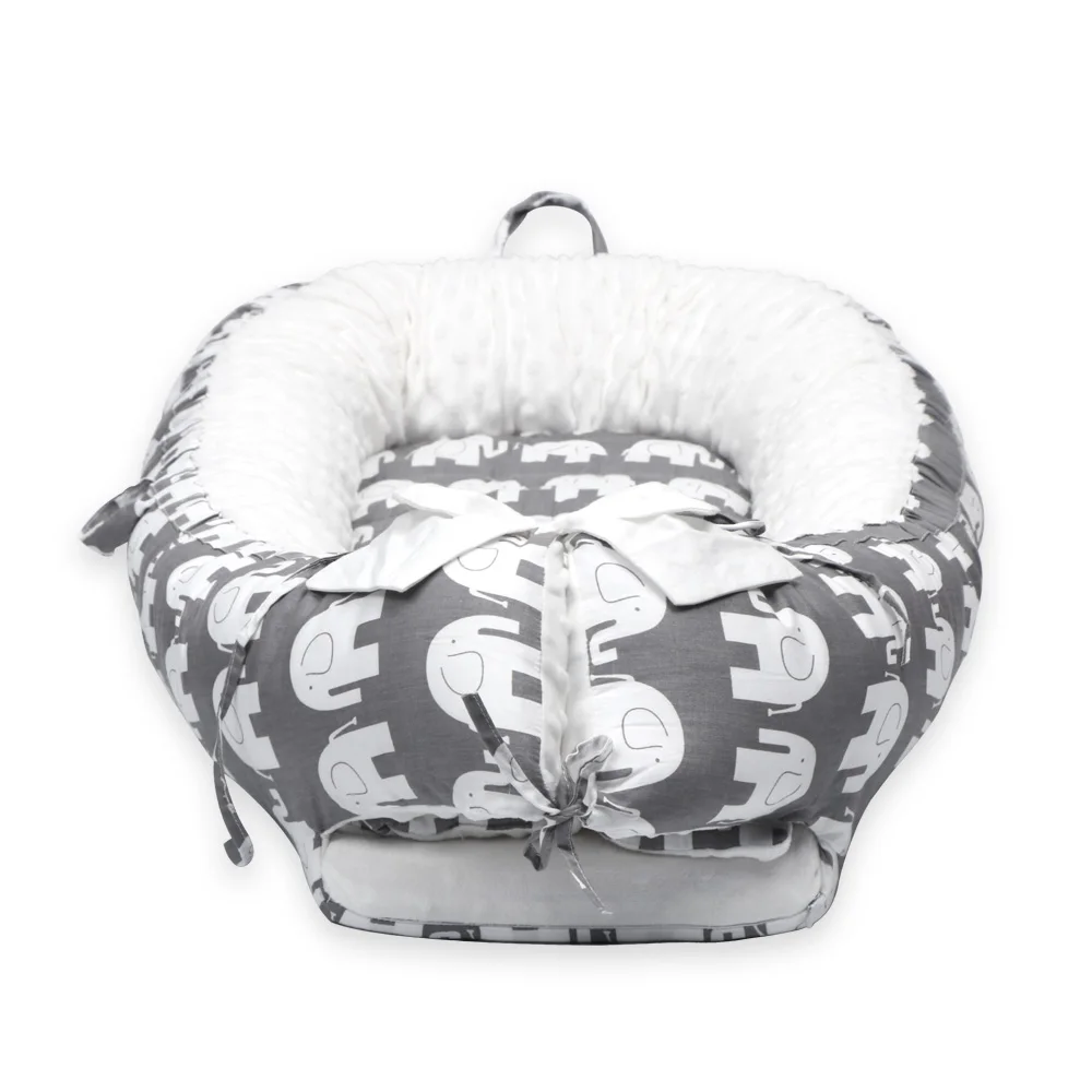 Baby Nest Crib - Washable Infant Travel Bed, Cotton Cradle with Bumper for Newborns and Kids image 4
