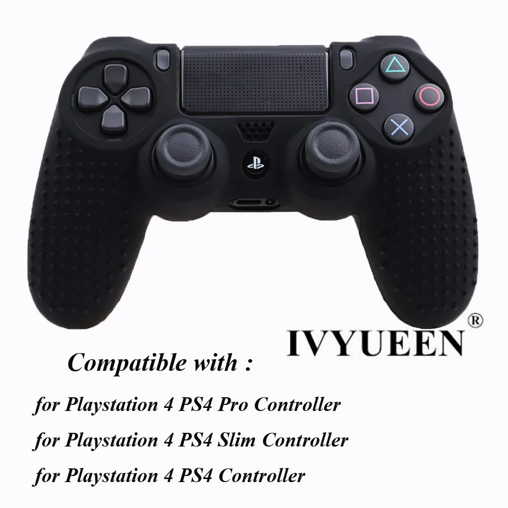 IVYUEEN Шипованный защитный силиконовый чехол для Dualshock 4 PS4 Pro тонкий чехол для контроллера и ручка для большого пальца для playstation 4