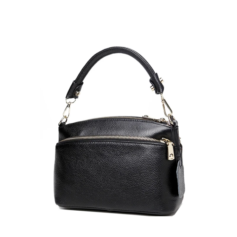 Модная брендовая женская сумка из коровьей кожи, известный дизайн, сумка-мессенджер для девушек, натуральная кожа, женская сумка через плечо - Цвет: Black