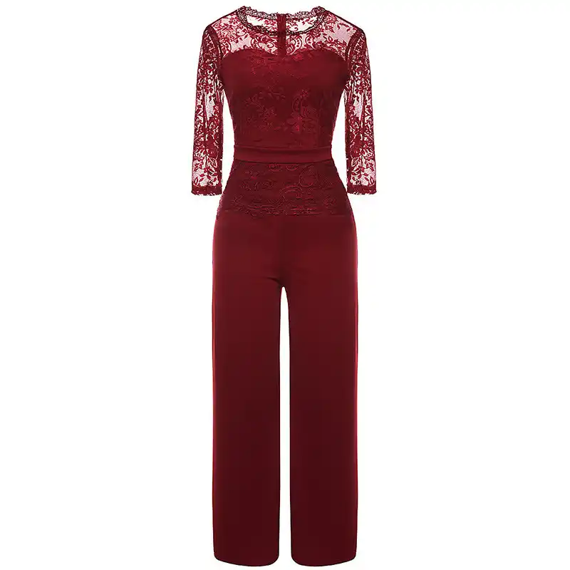 maroon jumpsuit formal