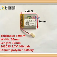 3,7 v литий-полимерный аккумулятор 303035 033035 MP3 MP4 аккумулятор 400mah рекордер