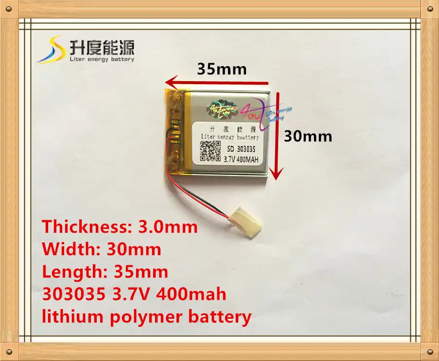 3,7 v литий-полимерный аккумулятор 303035 033035 MP3 MP4 аккумулятор 400mah рекордер - изображение