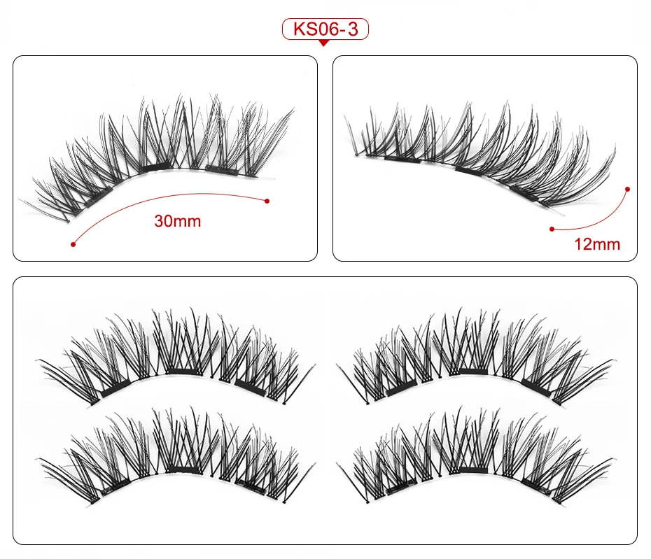 Магнитные ресницы с 3 магнитными магнитами ресницы натуральный накладные магнит для ресниц ресницы с аппликатором для ресниц 24P-Z-3-T