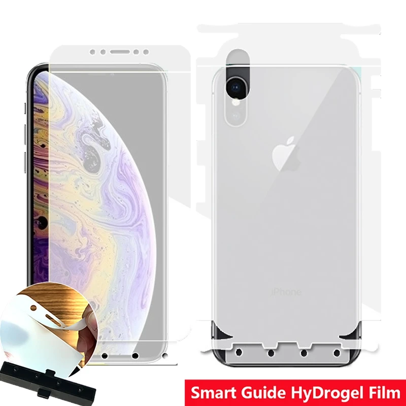 

Smart Guide Tool Soft AUTO Fixed Hydrogel Film Full Cover Screen Protector for iPhone XS Max 6.5" (2018) Optional Front & Back