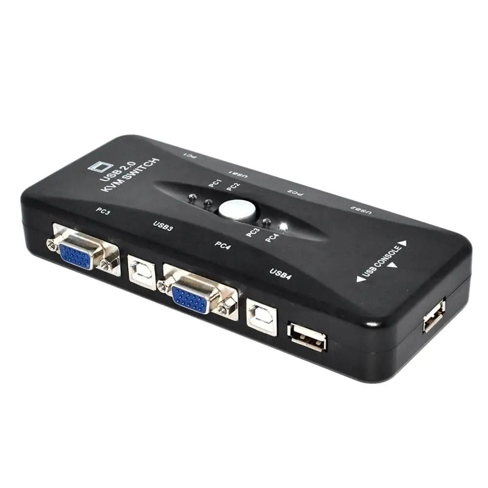 

1920 X 1440 Connects Printer USB 2.0 KVM SVGA VGA 4 Ports Splitter Box Hub Keyboard Mouse Switch Box Monitor Sharing