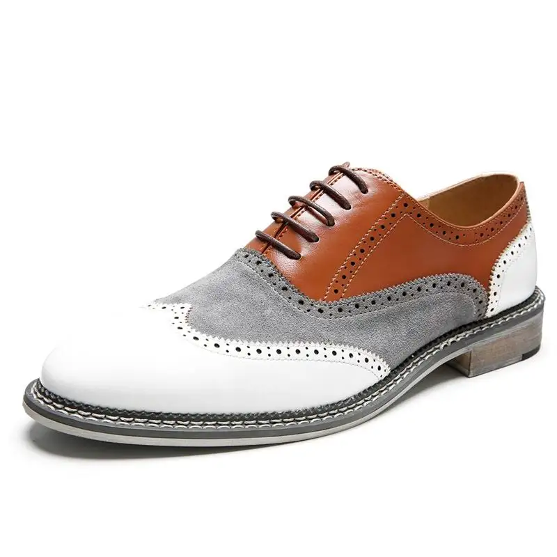 Shufang-shoes Mens Business Oxford Shoes Casual Light Comfortable Plain Colored Lace-up Formal Shoes