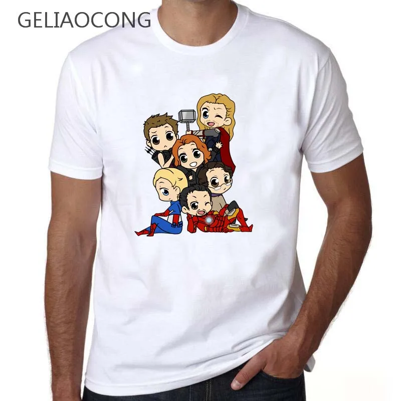 Geliaocong 2017 новые комиксов Super Mario Bro Мстители игры Дизайн Футболка с принтом модные