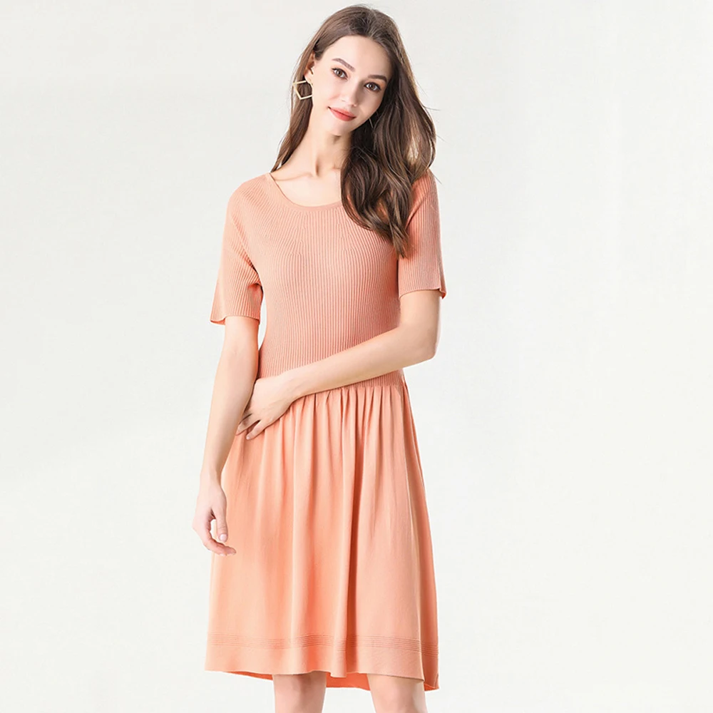 

Women Fashion Holiday Causal Cotton Linen Embroidery Dress A-Line Side Pocket