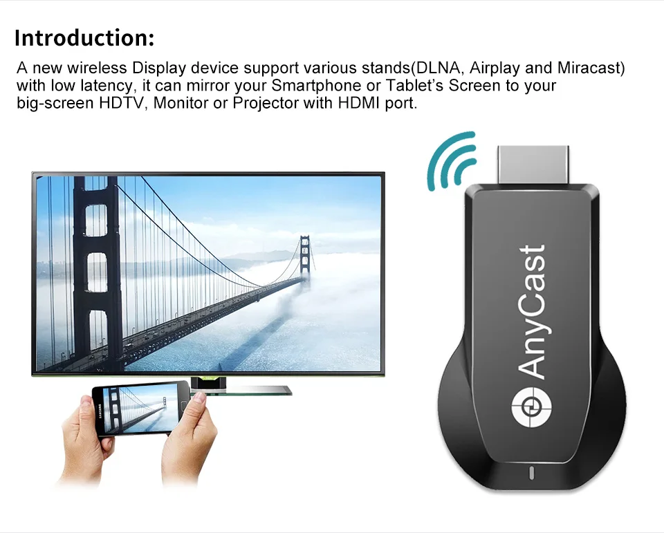 Anycast M100 5G/2,4G HDMI tv Stick 4K Miracast DLNA Airplay Wi-Fi дисплей приемник Dongle tv Stick Поддержка Windows Andriod IOS