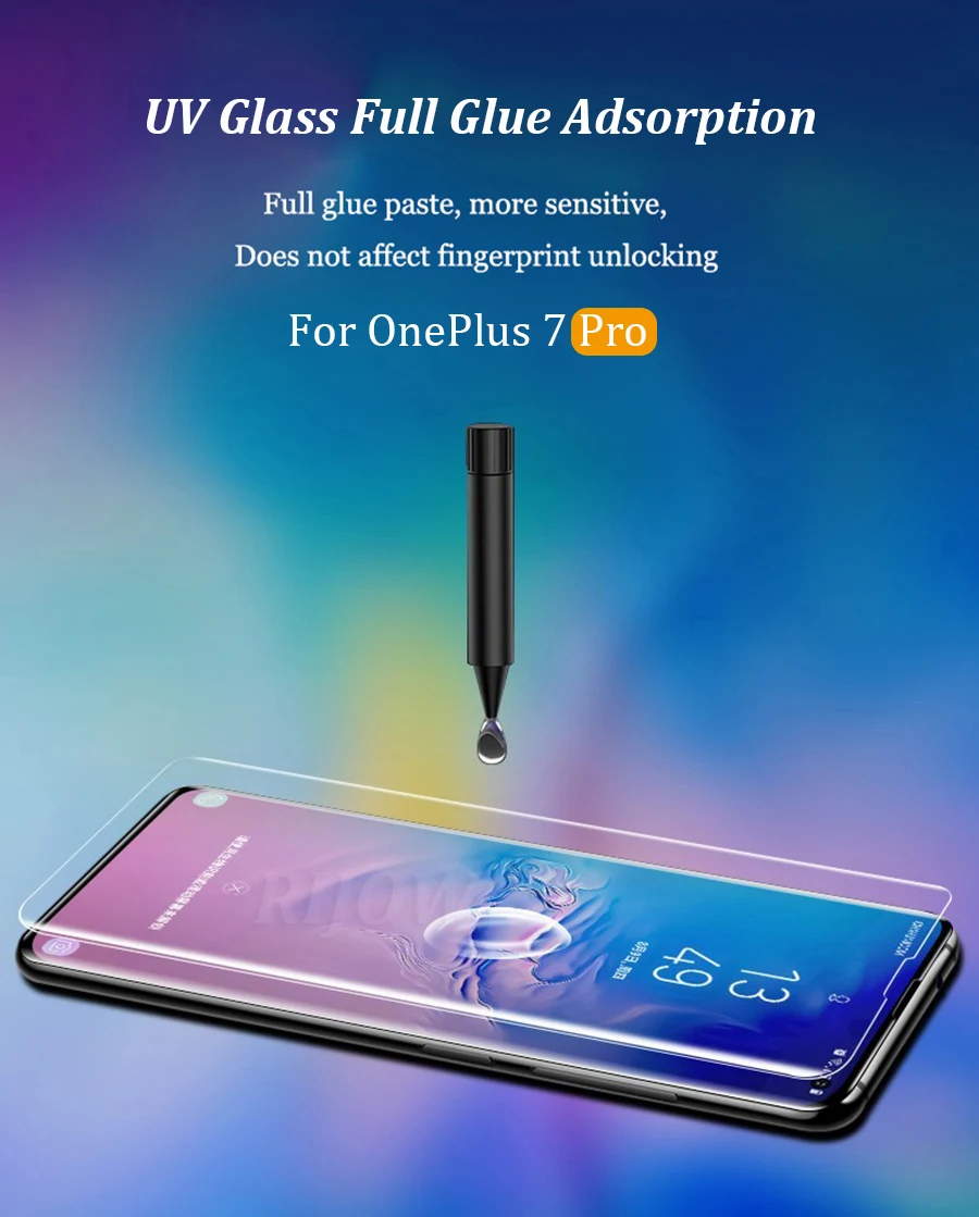 УФ закаленное Стекло для OnePlus 7 профессиональная полная жидкий клей Экран протектор OnePlus7 Pro One Plus 7T УФ новые Закаленное Стекло 3D 5D