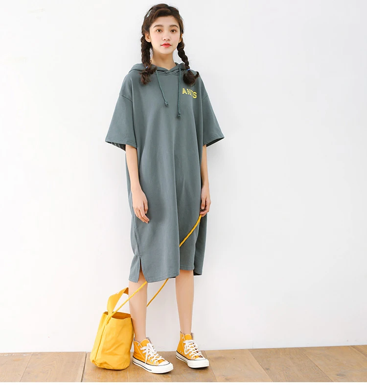 Hooded Mini Dress Women Slim Package Hip Short Dress With Hat (20)