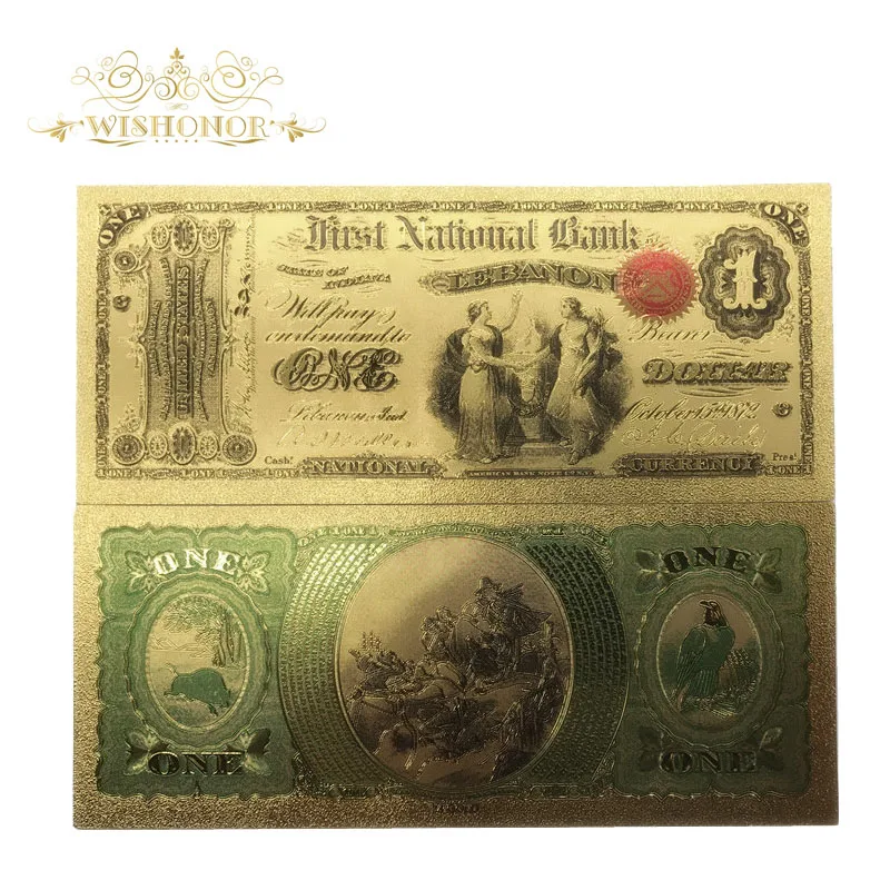 10 шт./лот, цветные банкноты США, 1899 долларов США, 5 долларов, Золотая фольга, сувенирная коллекция - Цвет: Светло-серый