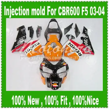 

100% Fit injection mold fairing kits for HONDA CBR600 RR 2003 2004 Orange J325 CBR 600RR 03 04 CBR600RR F5 03 04 Fairings