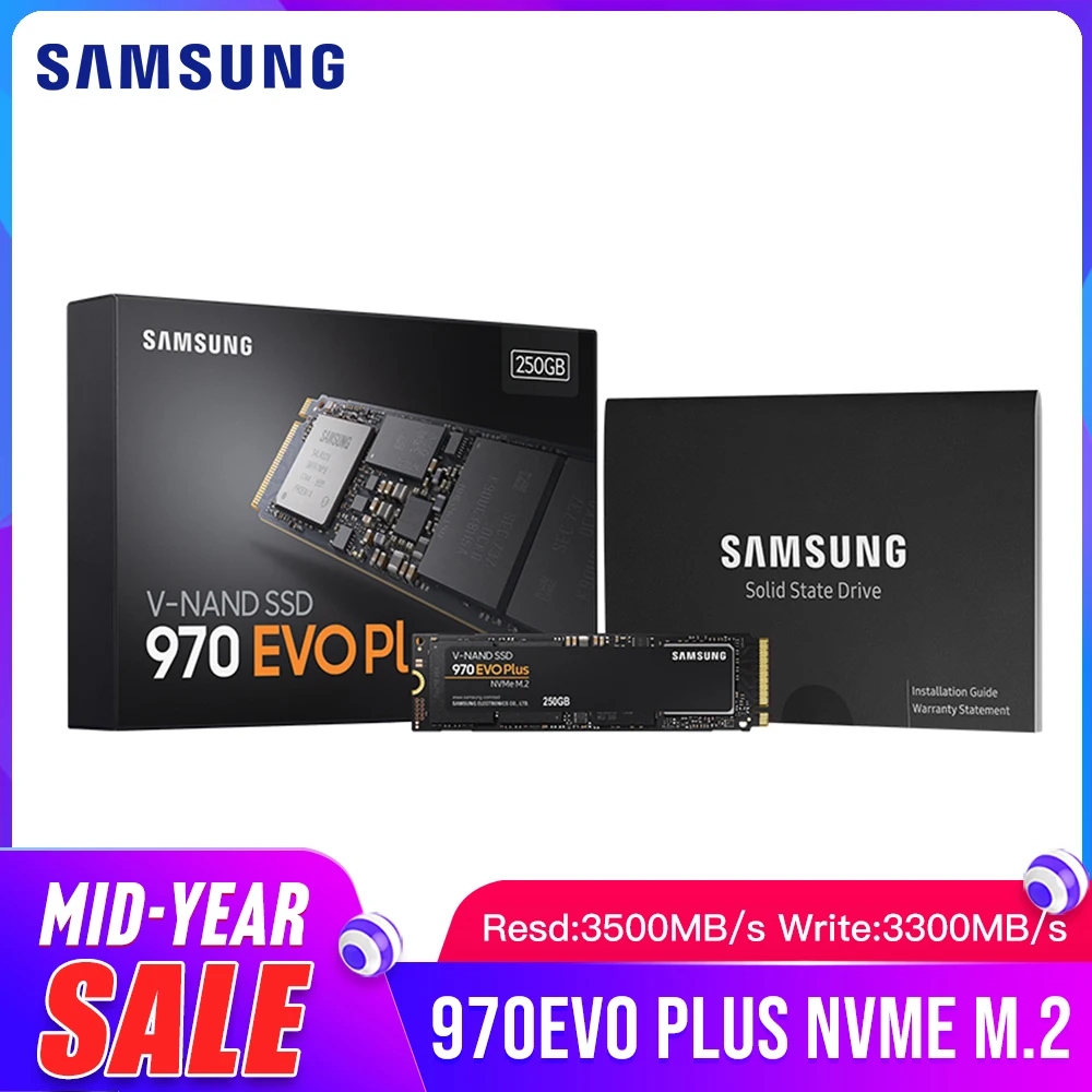 Samsung 970 EVO PLUS M.2 SSD 250GB Nvme Pcie Внутренний твердотельный диск HDD жесткий диск 500GB 1 ТБ ноутбук Настольный TLC PC диск