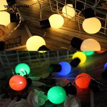 Yingtouman Батарея цвета шар лампы 20LED 5 м Рождество праздник строки свет Свадебная вечеринка гирлянды украшения