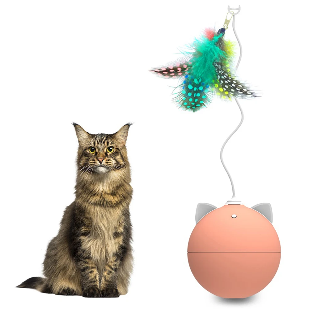 Игрушка для кошек с перьями, автоматическая забавная версия с яркими огнями, электрическая игрушка-прорезыватель для кошек, светодиодный светильник для изменения цвета, интерактивные игрушки для домашних животных